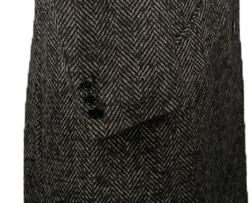 Long Wool Overcoat for Men brown herringbone single breasted 3 buttons woolen formal Overcoat CLASSIC TRENCH COAT