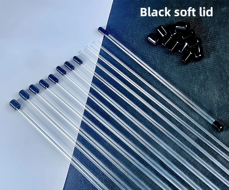 8mm Outer Diameter Pc Tube with black Lid Packaging Tube Transparent Plastic Screen Printing Tube Packing  Gift & Craft 0.5mm