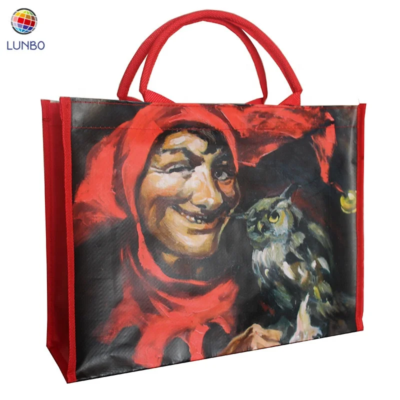 Promotional picture printed laminated non woven shopping bag