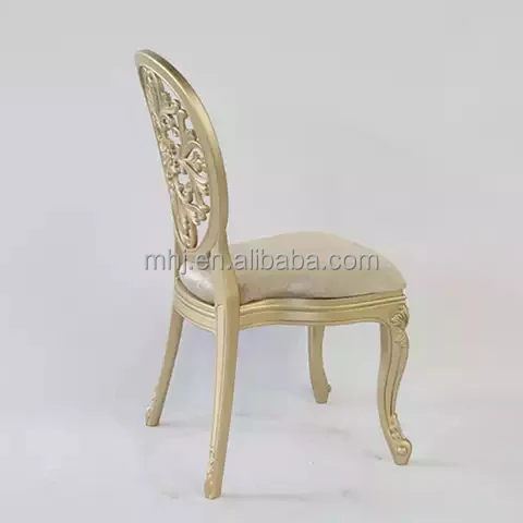 stackable gold round back ghost louis banquet wedding chair