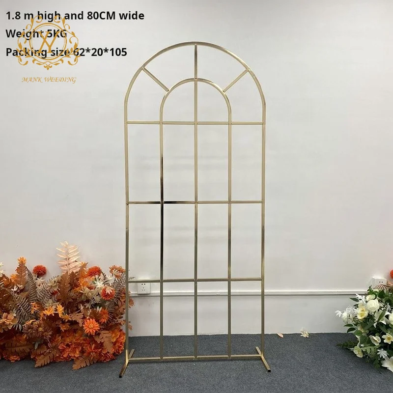 Geometric Iron Metal Gold Arch Backdrop Wedding Reception Decoration Background Frame Flower Stand Arch for Wedding Party Event