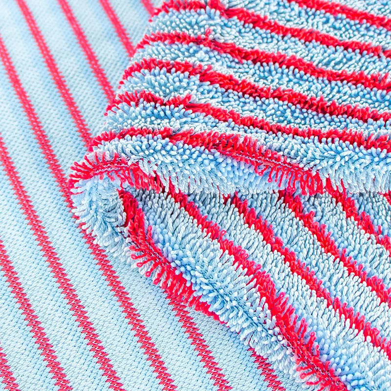 Microfiber Flat Mop Fabric In Roll Great Detergency Twist Pile High Efficiency Green Cleaning Fabric