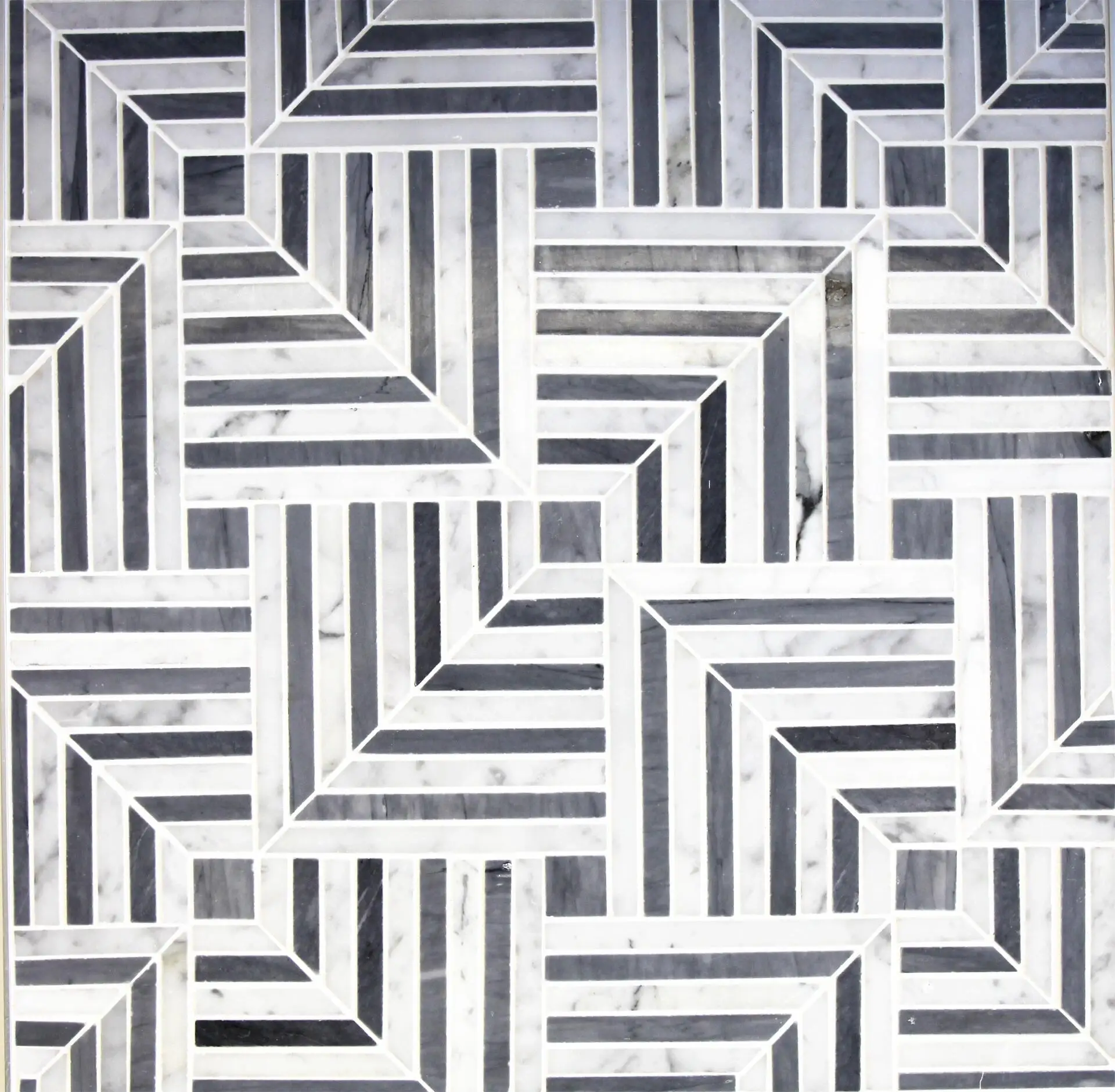 French Pattern Marble Mosaic Tile Natural Stone Gray Carrara Marble Mosaic Tile For Bathroom Kitchen Wall Flooring