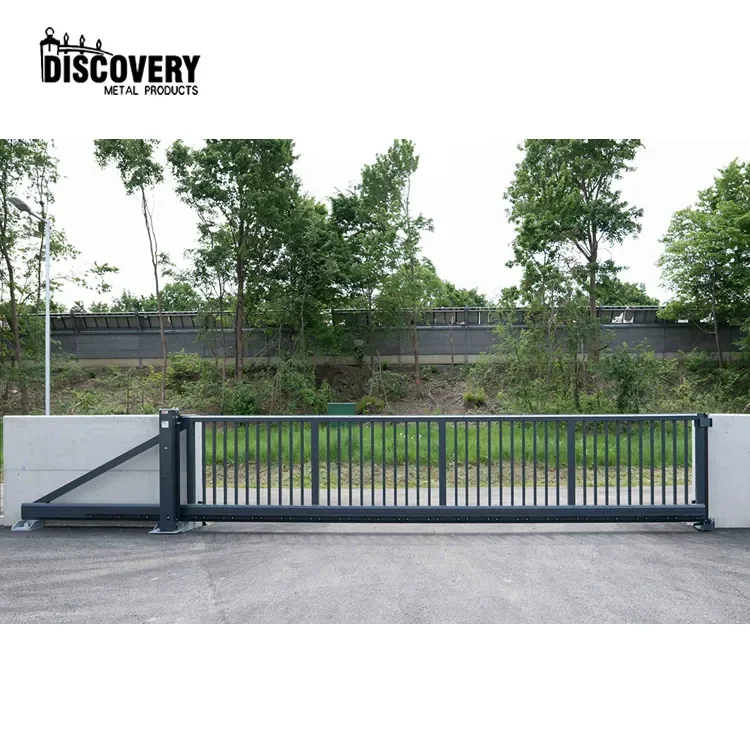 Hot sale outdoor entrance gate automatic metal sliding gate with opener powder coated aluminum driveway gates