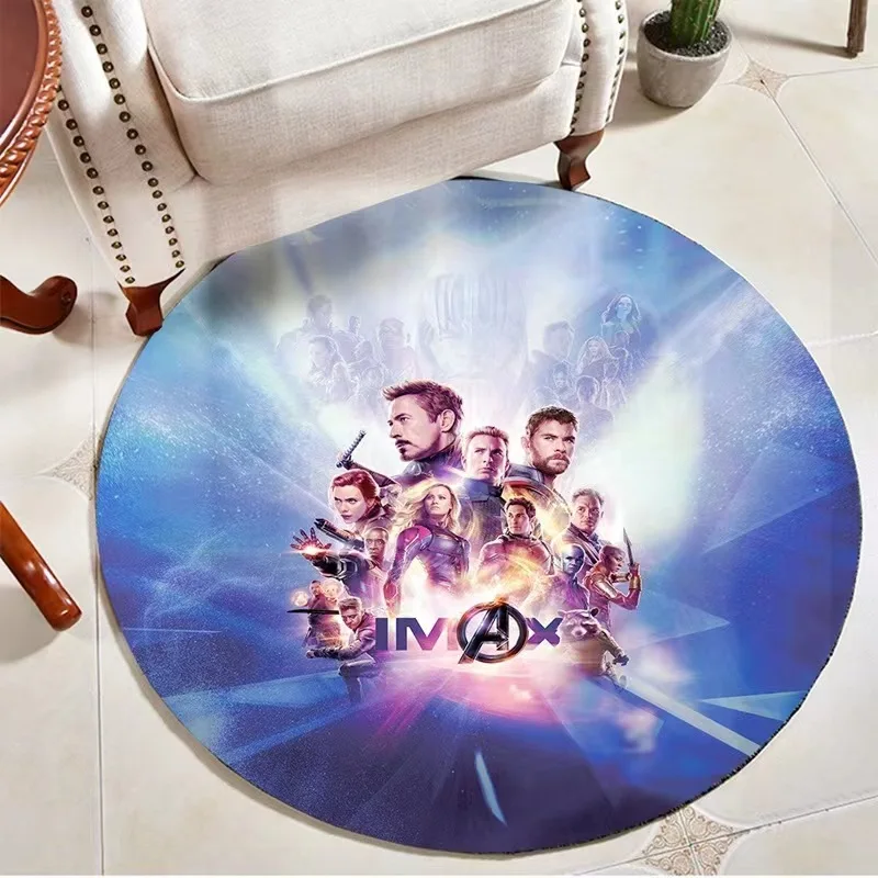 Marvel cartoon floor mat custom circular carpet sofa coffee table floor mat manufacturers direct sales
