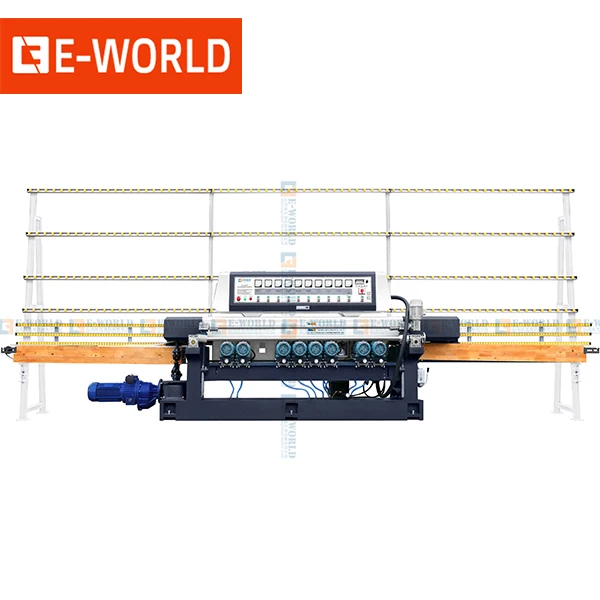 PLC Optional 10 Motors 10 Spindles Glass Straight Edge Grinding Machine