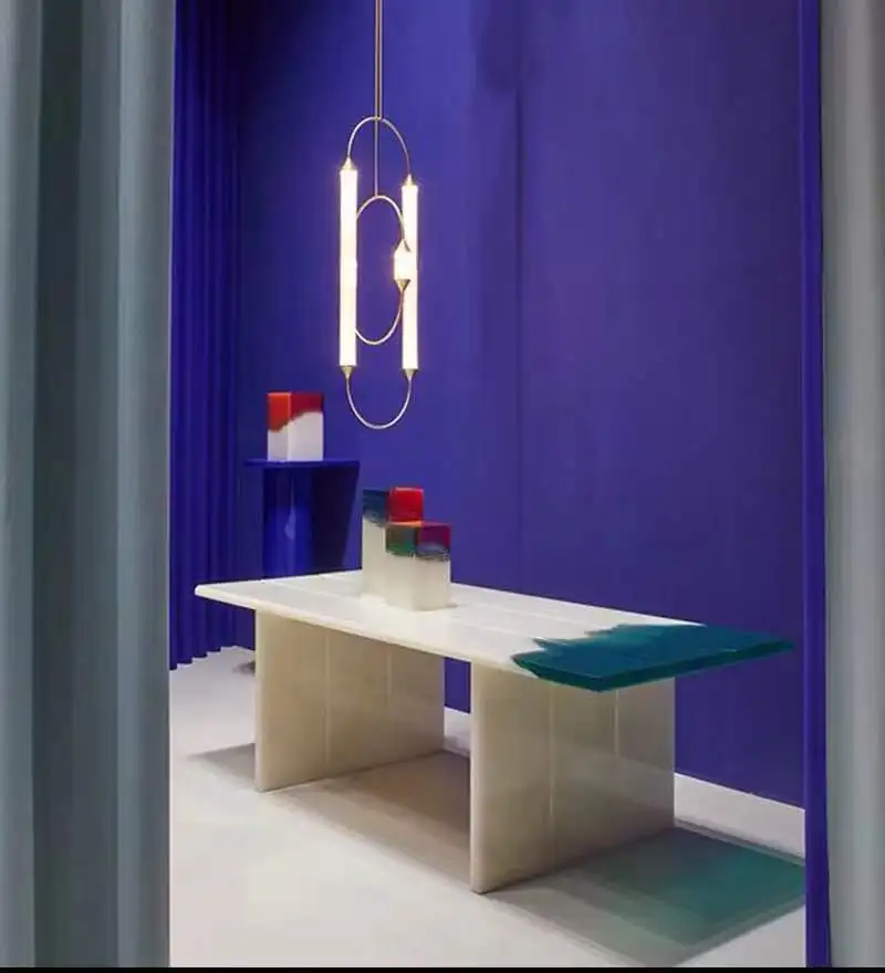 Modern Metal Glass tube Pendant lamp LED  suspended lighting fixture metal for art decoration