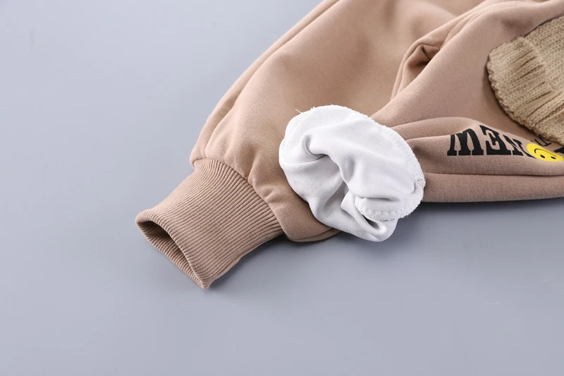 2024 Wholesale Factory Price Cheap Boys Kids Clothing Cartoon 3D Knitted Bear Hoodie Pants Baby Wear 2Pcs Children Clothes