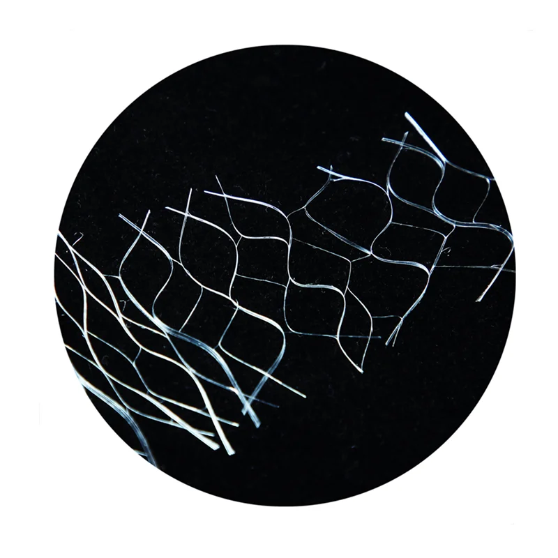 High alkali resistance Synthetic PP-Polypropylene fibrillated fiber mesh in concrete