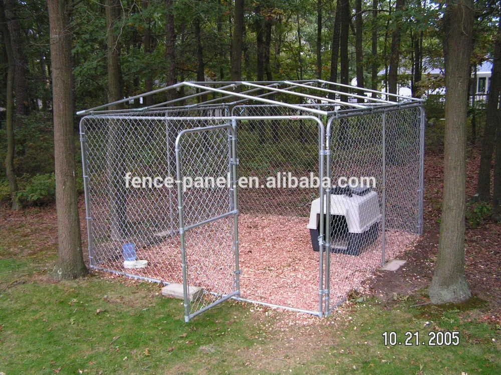 Outdoor Large Dog Kennel 5*6*10ft Galvanized Heavy Duty Dogs House with Water-Resistant Cover