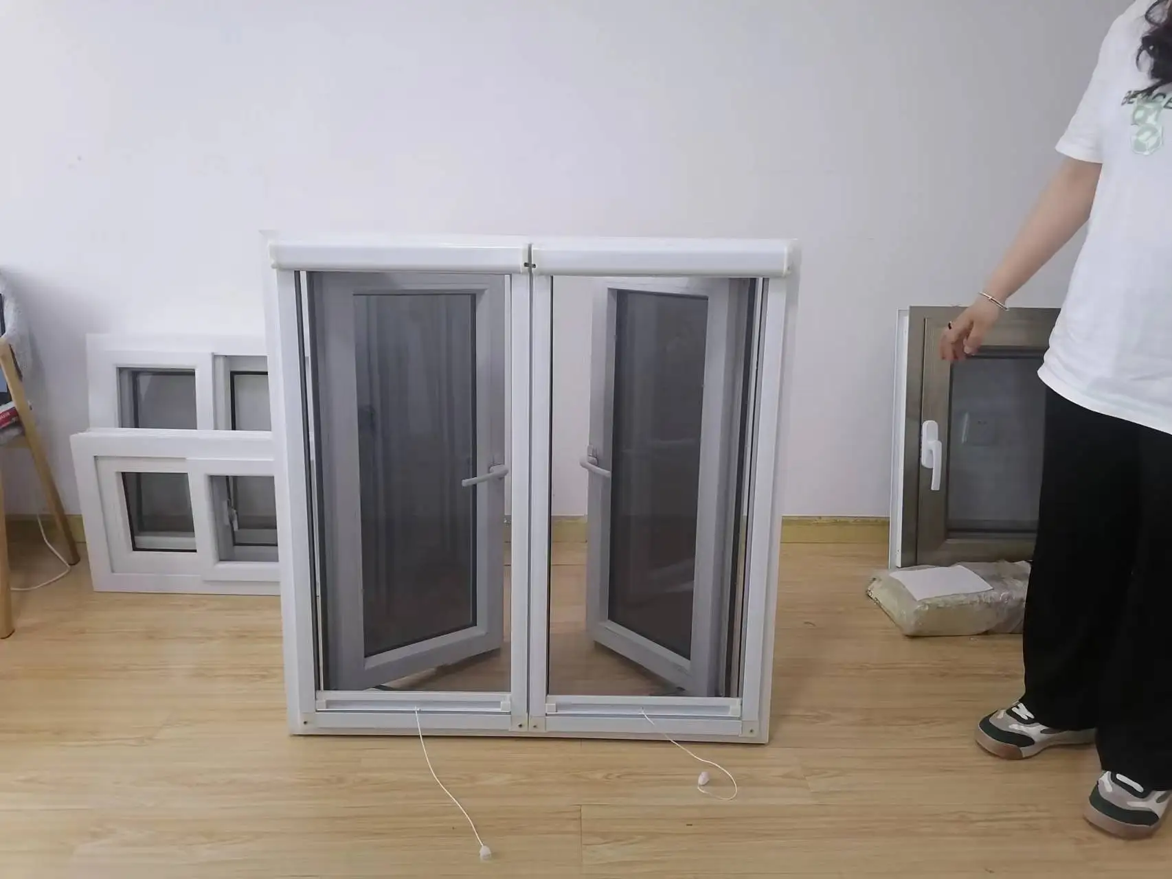 Sample design casement window and PVC UPVC profile windows with double tempered glass