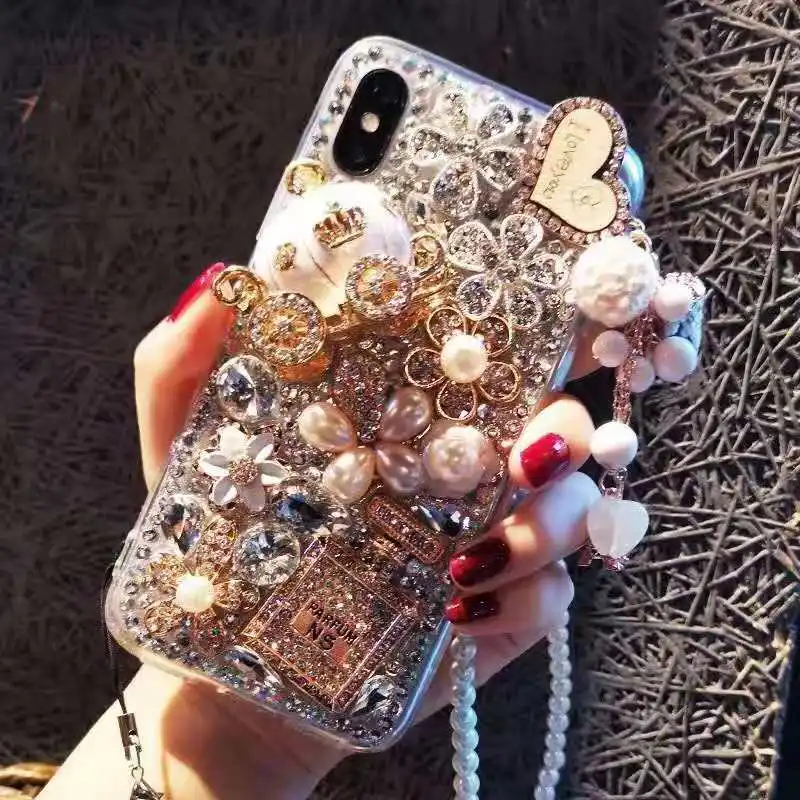 A096 DIY Glitter Diamond Sparkling bling-bling fancy jewellery Flower Girl Phone case for Iphone Samsung  Xiaomi Drop shipping