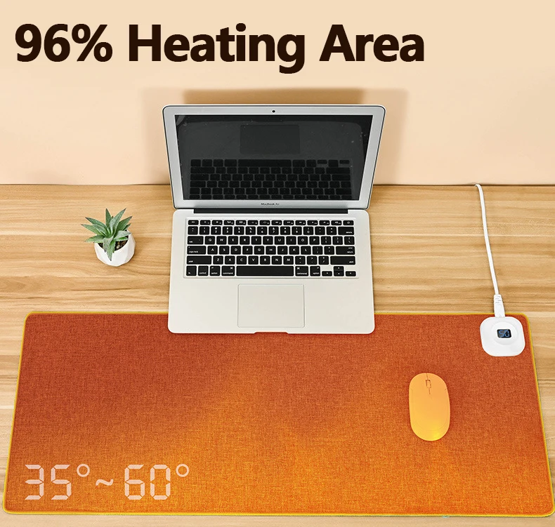 Oversized XXL Waterproof Six Levels Temperature Control Digital Display Heating Warmer Mouse Pad