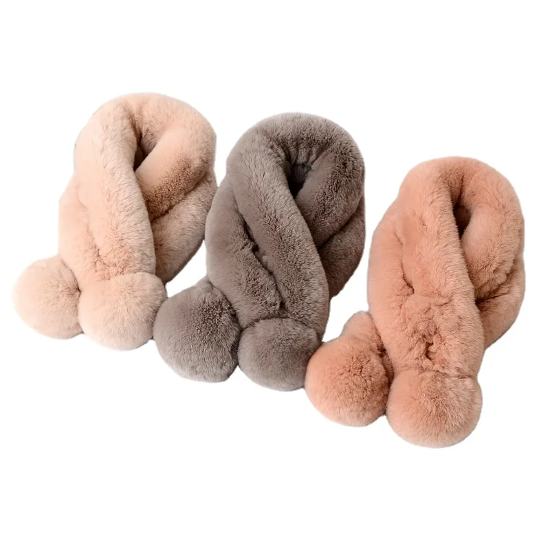 Ladies Fake rabbit fur scarf concise slim style shawl warm collar shawl stole