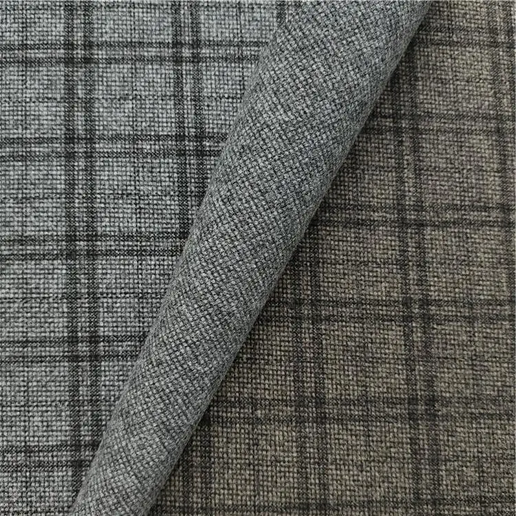Hot sale Dty brush print knit jacquard fabric tweed brushed fabric polyester wool for coat