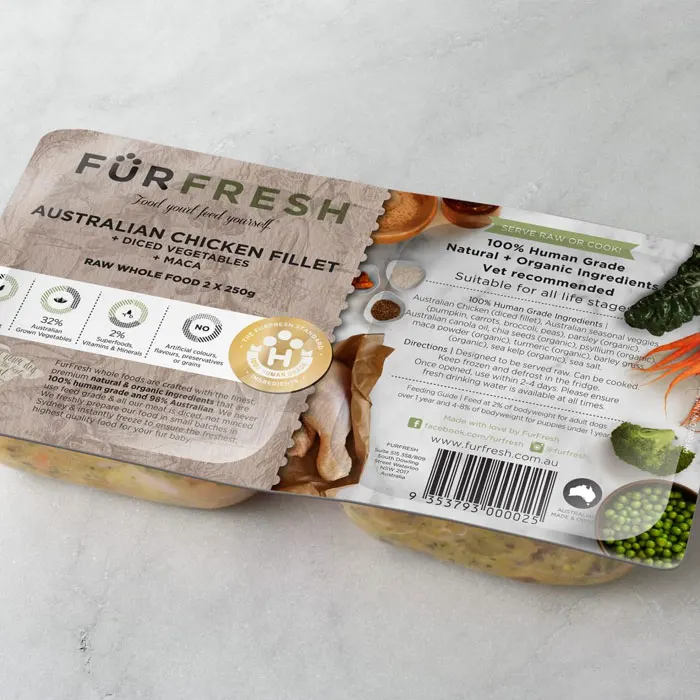 
100% Human Grade Dog Food Beef Veggies Chia Seeds 