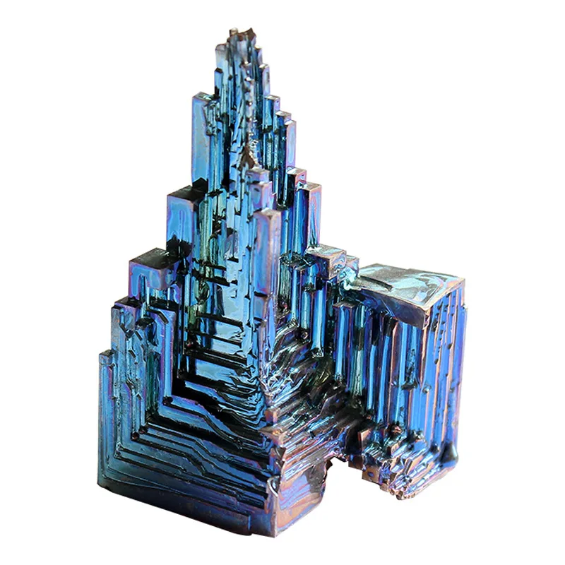 Wholesale natural crystal bismuth pentagram decoration Green metal specimen metal ore for home decoration