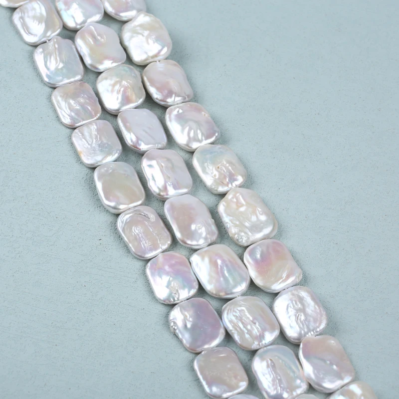 Wholesale 19-21mm Square Shape Baroque Freshwater Pearl Strand Natural Pearl Jewelry Making