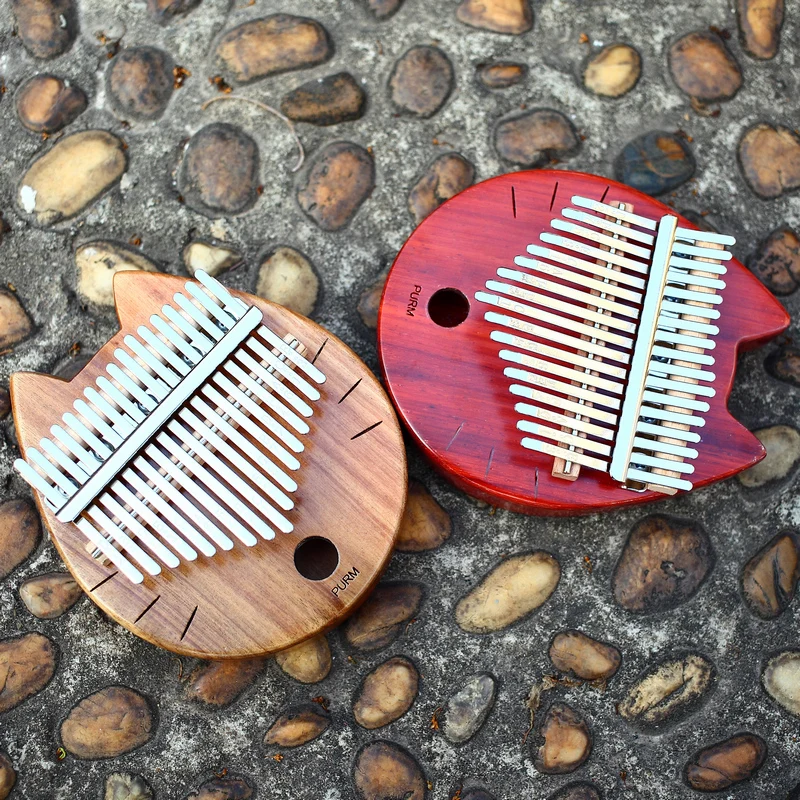 Factory wholesale musical instruments 17 keys solid mahogany kalimbas Thumb Piano Harp Kalimba Bag for gift