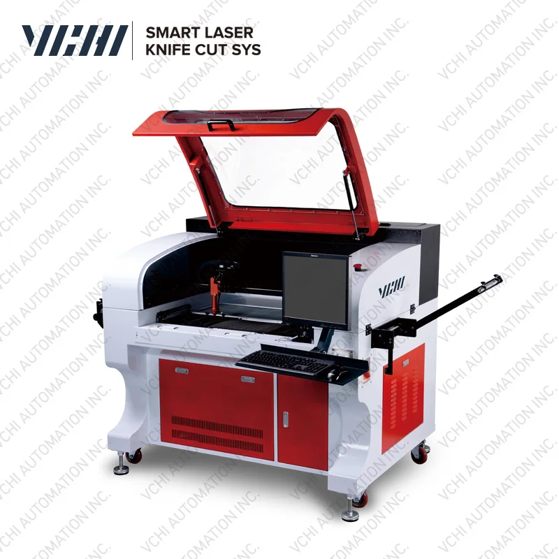 VICHI Automatic Laser Cutter Laser Cutting Machine with CCD Camera and Conveyor for Woven Labels and All New Innovation Fabric