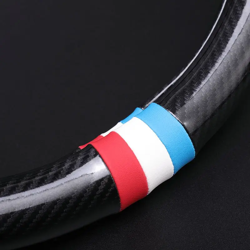 Carbon Fiber Leather car Steering wheel cover for BMW E46 E39 330i 540i 525i 530i 330Ci M3 2001 2002 2003 Handlebar Braid