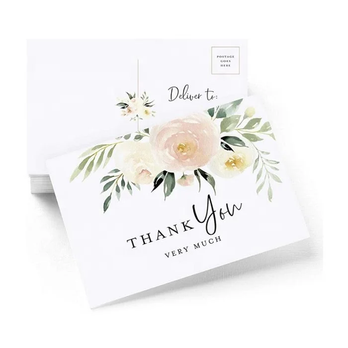 
Custom Logo Blank Wedding Greeting Invitation Thank You Gift Notes Cards with Envelopes Stickers For Order Small Business 