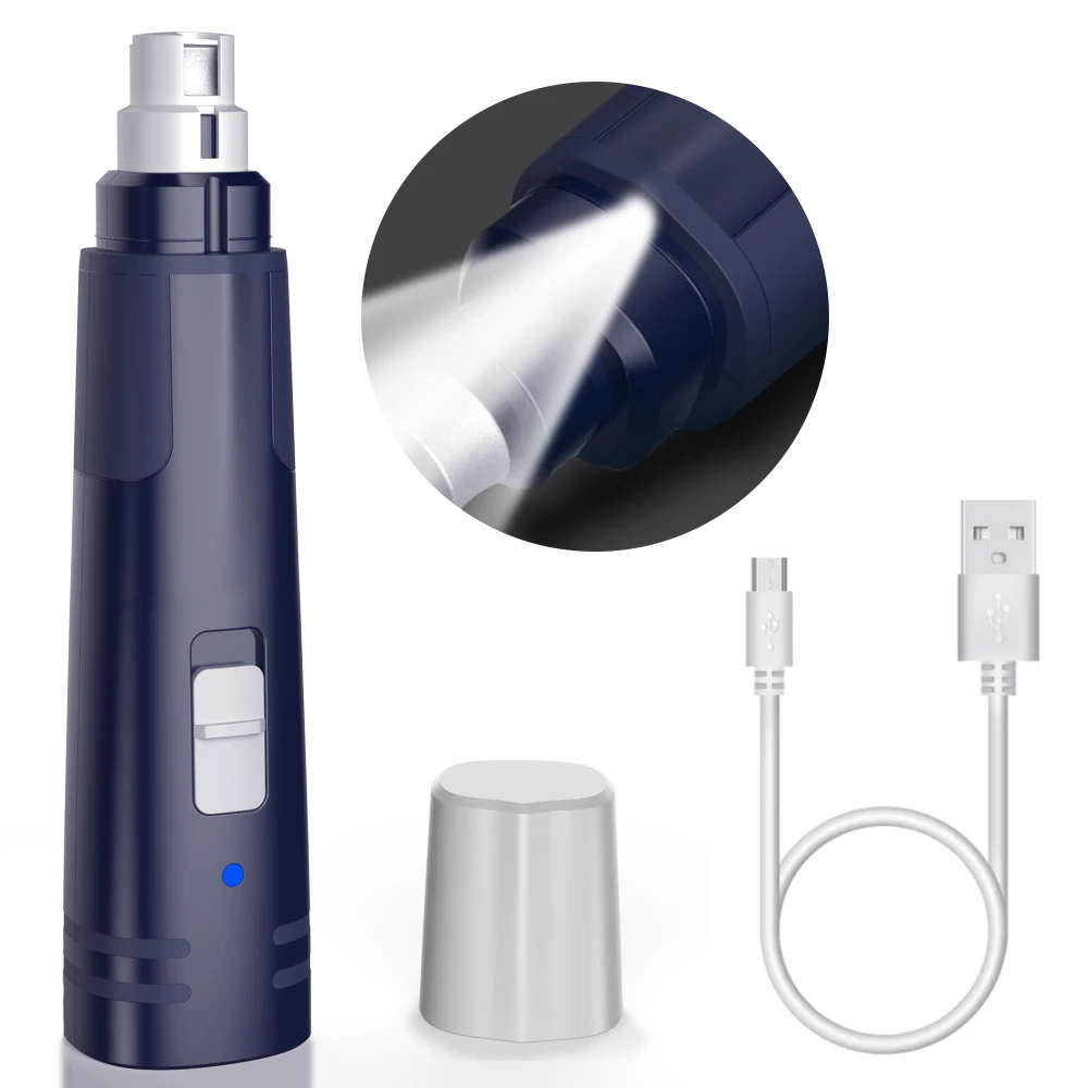 
NPET 2 Speed Electric Dog Nail Grinder with LED Light Rechargeable Pet Nail Trimmer Paws Grooming Tools for Dogs Cats 