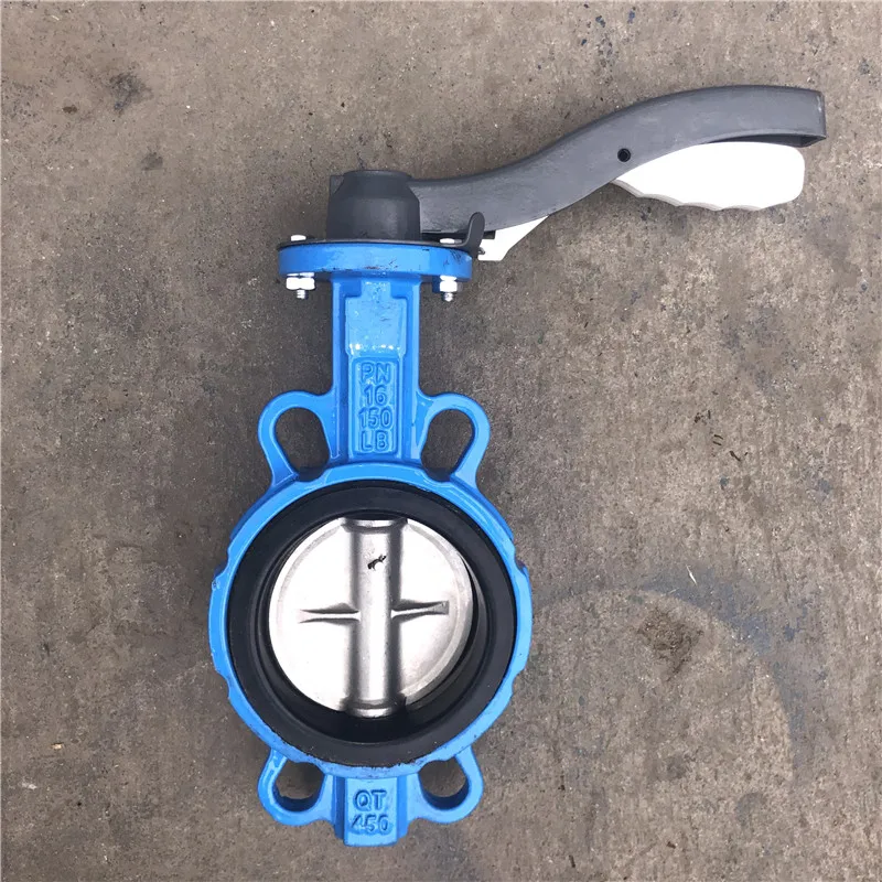 PN10 PN16 Soft seal center line butterfly valve with ductile iron304 board  Aluminum handleto clamp butterfly valve