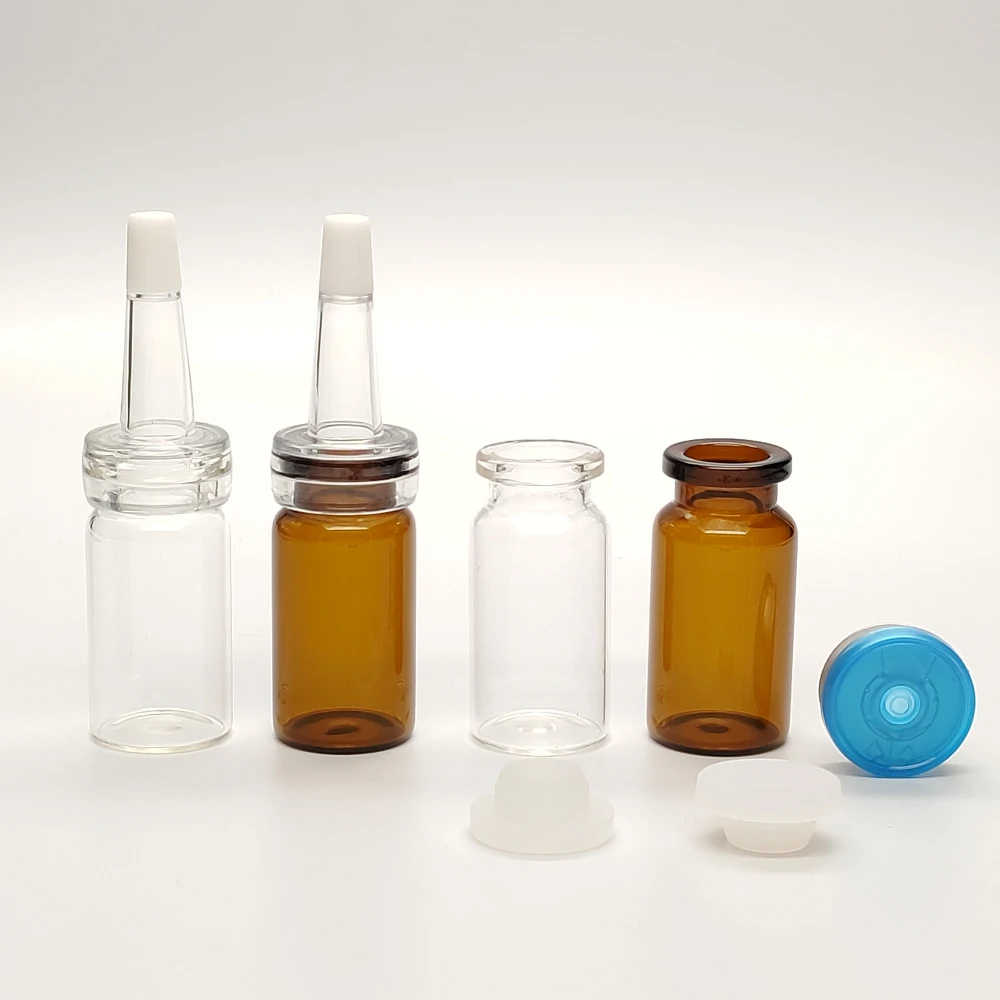 Hot Sale 10ml Medicine Injection Glass Vials Glass Bottle With Silicone Stopper And Flip Top Cap For Sale PayPal Accept
