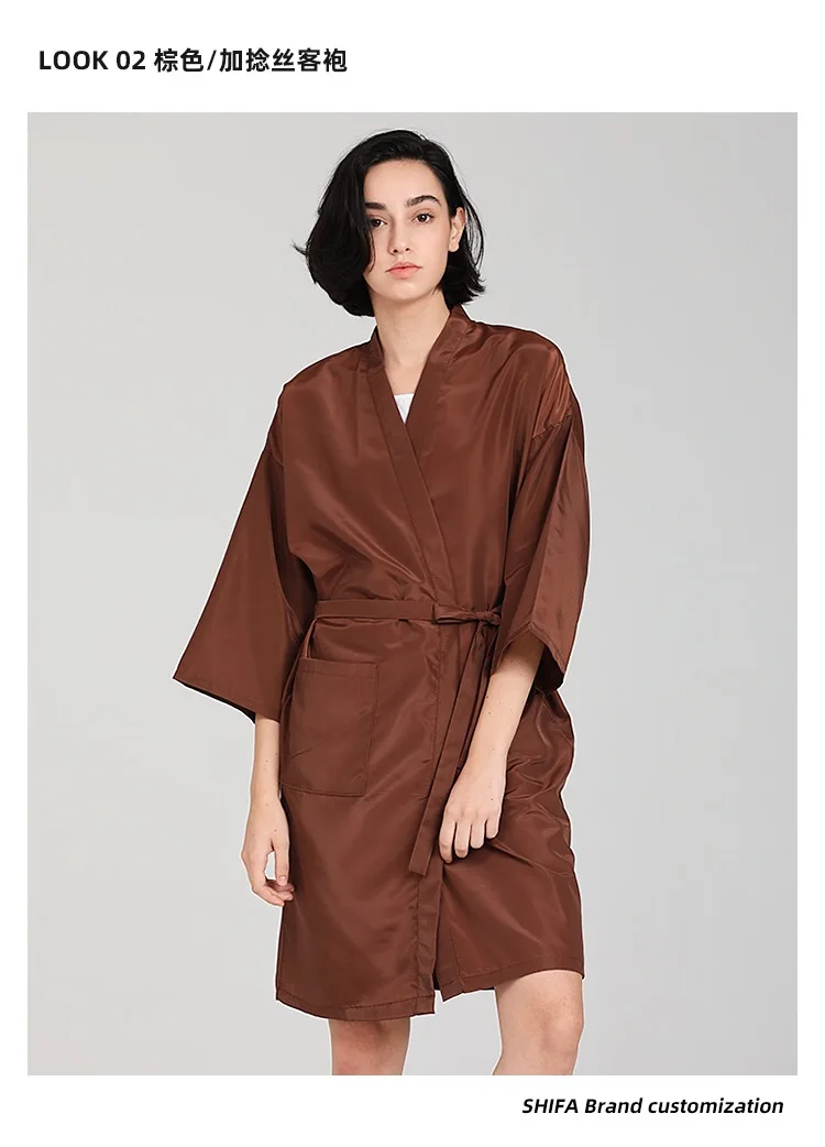 customized  gown smock hairdressing beauty SPA salon client custom logo kimono barber robe
