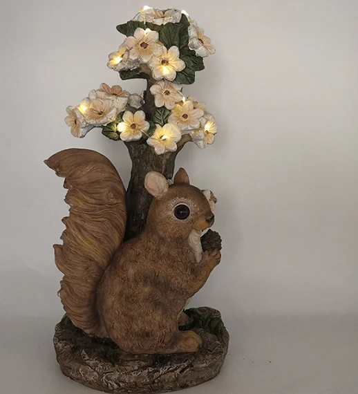 Resin solar squirrel ornaments small animal garden decorations decoration crafts