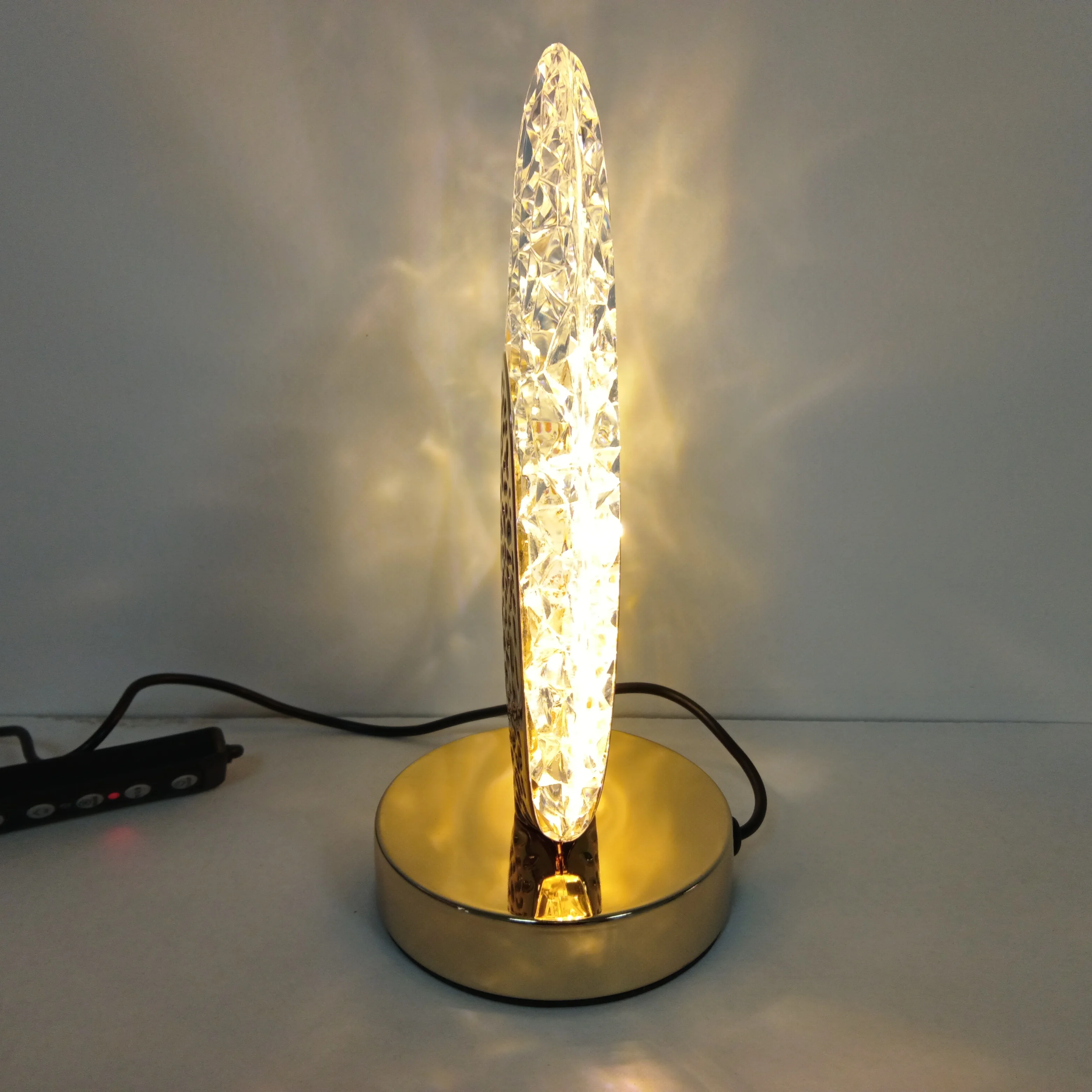Factory price wholesale 3 Colors Dimmable LED Crystal Table Lamp Romantic Bar Decoration Night Light with USB Charging