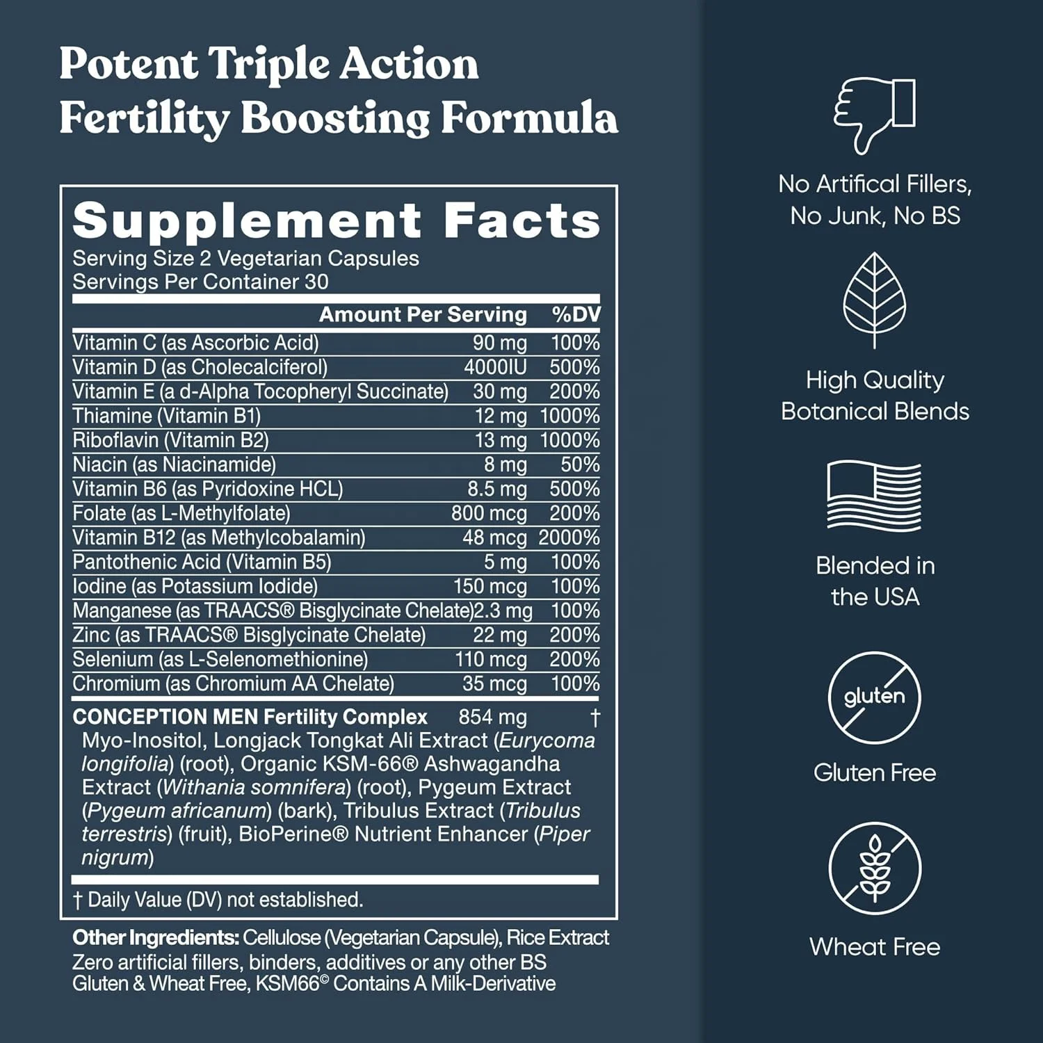 Fertility Supplements for Men men fertility tablet Booster&Prenatal Optimal Sperm Count,Motility Strength health supplement