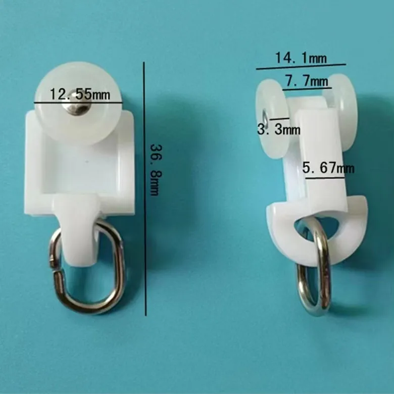 Factory wholesale curtain track runners, in stock different kinds of curtain rail wheels