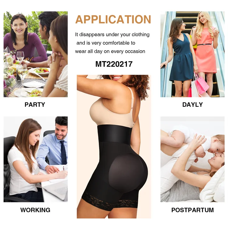 HOT SALE Hexin 2023 New Latex Waistband Fajas Colombianas Butt Lifter Tummy Control Body Shaper Shapewear BBL Shorts