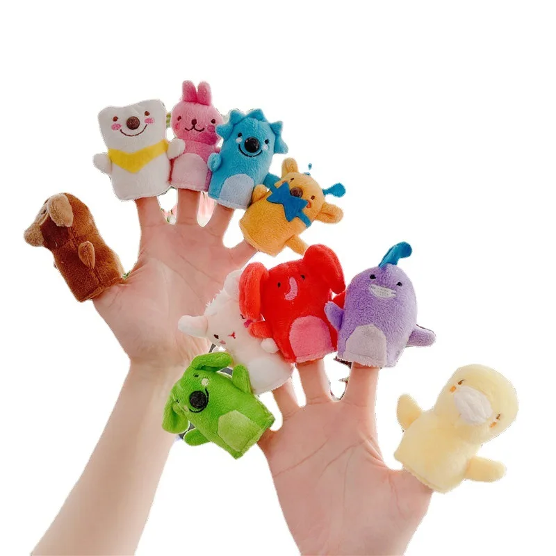 Wholesale custom soft plush educational finger hand puppet for kids gift high quality popular stuffed plush finger puppet toy