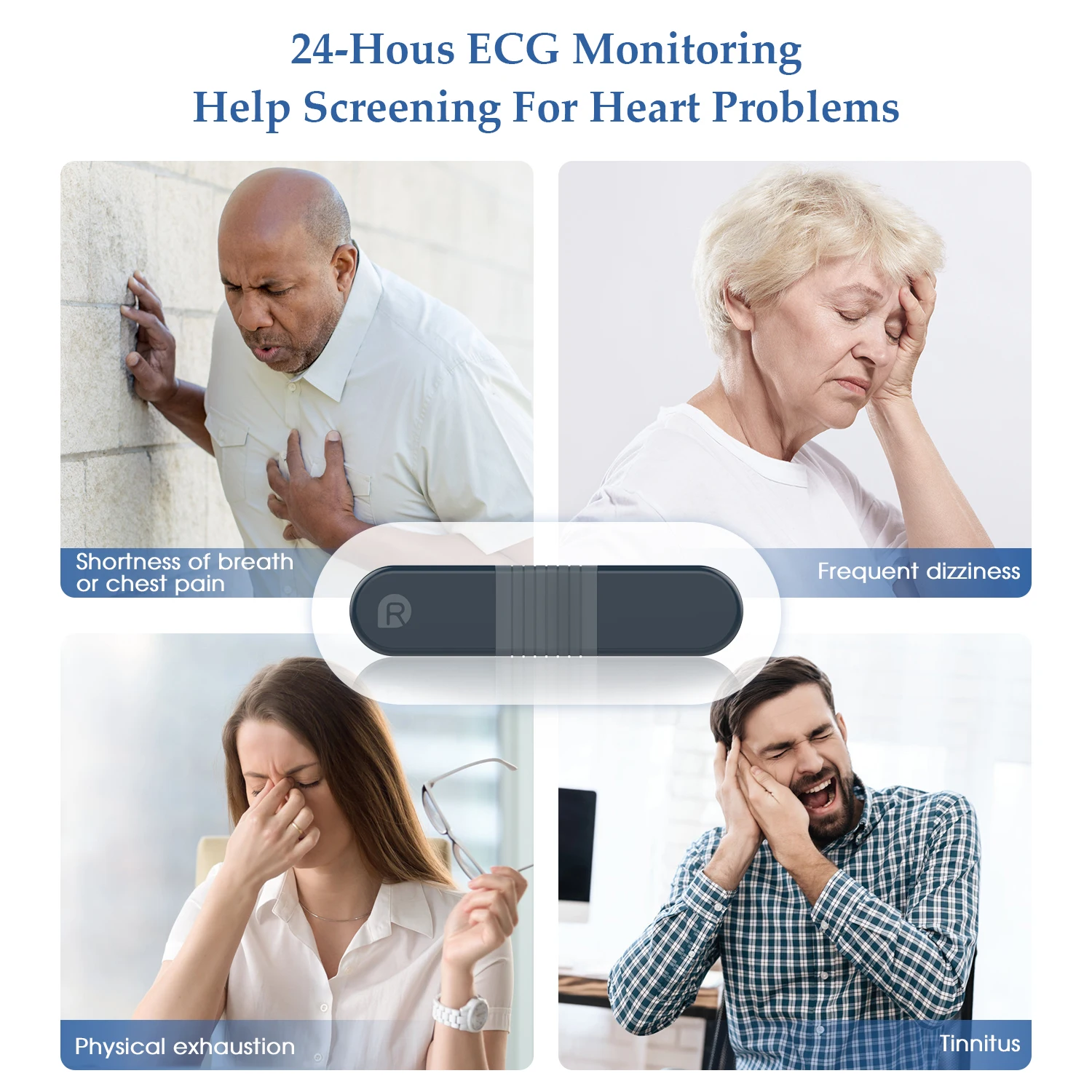 Wellue ER1 Medical Equipment Holters Portable Electrocardiogram Monitor Electrode Machine 24 Hor Ecg Recorder With Ai Analysis