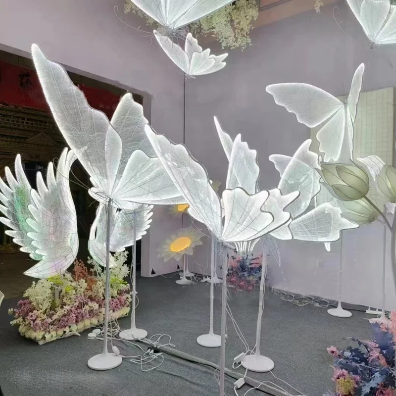 wedding led lights butterfly decoration backdrop lighted butterfly wings in led lights for event