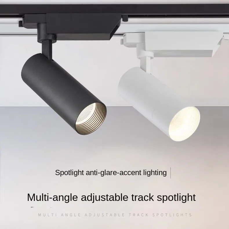 Anti Glare Adjustable DALI Dimmable 4 Wire Magnetic Rail Spotlight 7w 9w 12w 15w LED Track Light