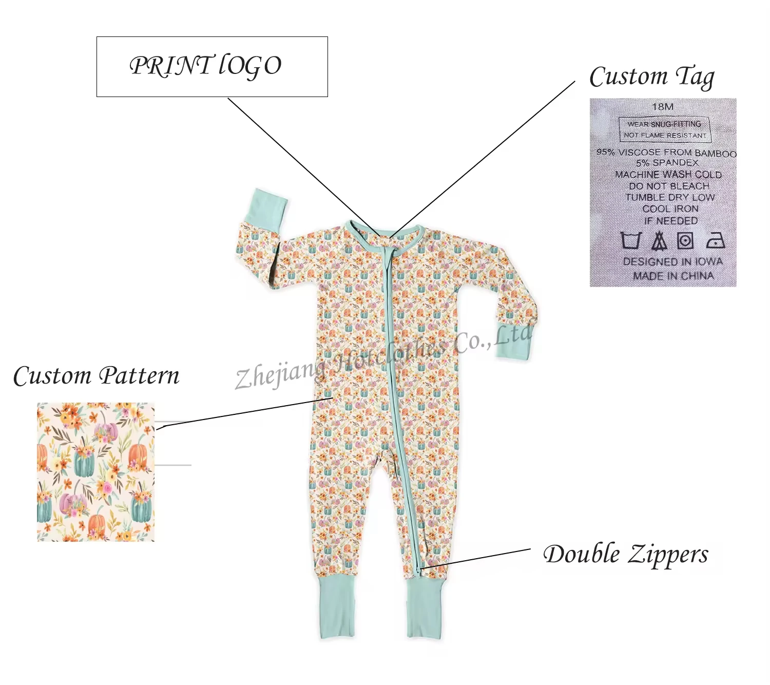 Wholesale Custom Bamboo Spandex Blend Onesie Baby Sleepers Bamboo Bamboo Fiber Pajamas Sleepwear Rompers