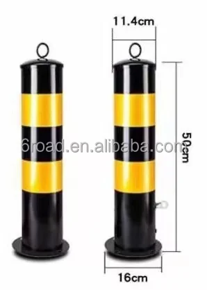 REACH Certificated traffic barrier post, Yellow Black Steel PIPE Bollards