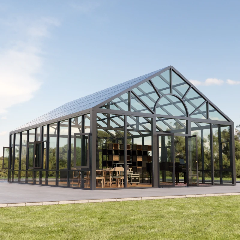 Modern Prefabricated House Summer Outdoor Garden Glass Houses Free Standing Sunroom