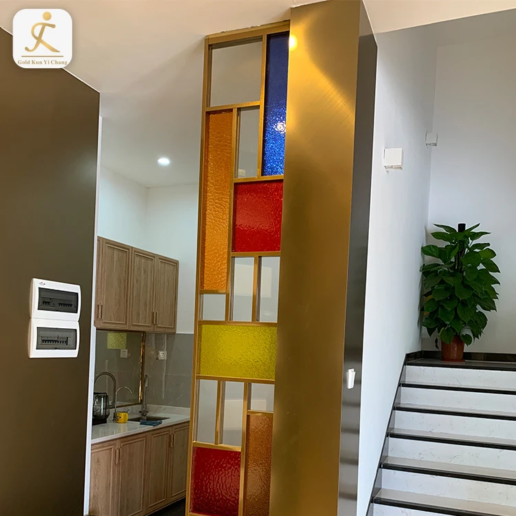 304 201 Stainless Steel Room Full Height Divider Screen Partition Color Patchwork Combination Thin Decorative Room Partition