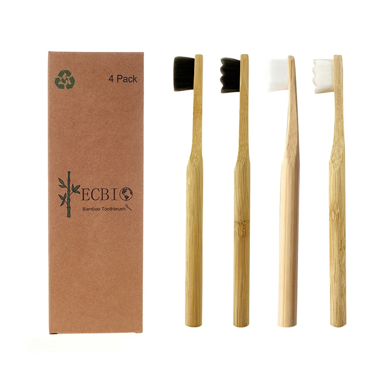 Ultra soft 10000 nano bristle adult bamboo toothbrush with wooden protective case