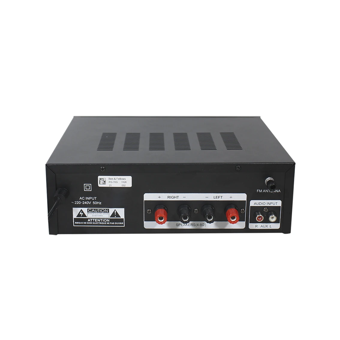2*70W Home Audio Receiver Music Player Bluetooth Amplifier with Phono, Coaxial, FM Radio, USB SD Card Readers, Karaoke Mic Input