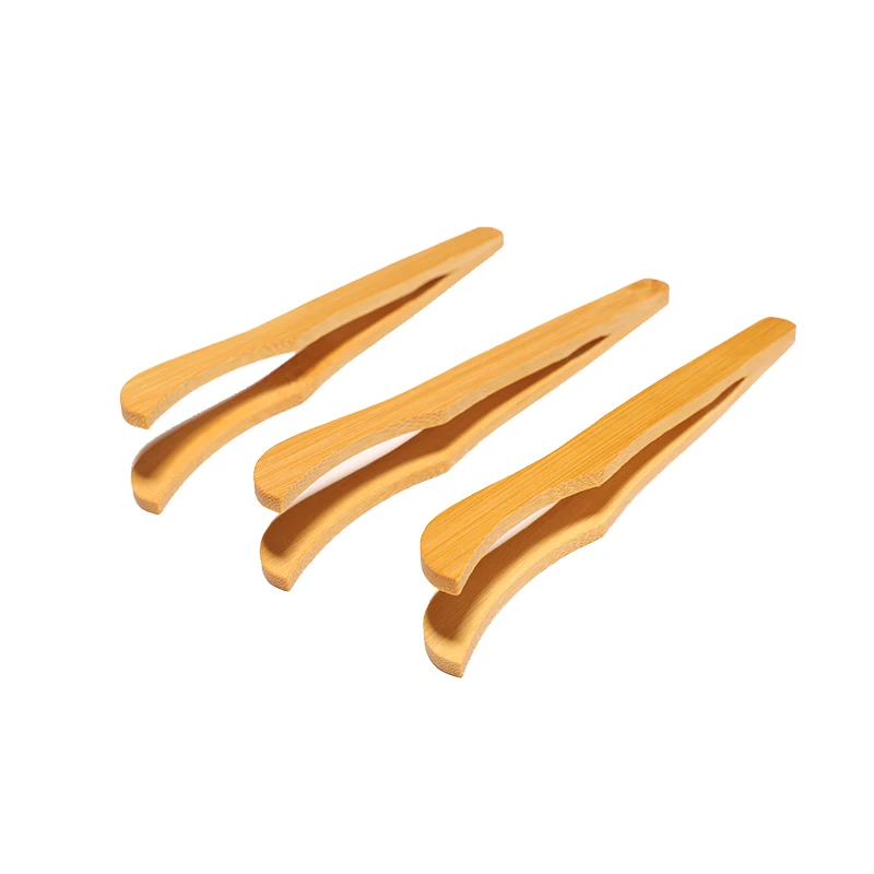 Bamboo Toaster Tongs Bamboo Teaware Tea Clip Wood Toast Tong Reusable Wooden Tong for Kitchen