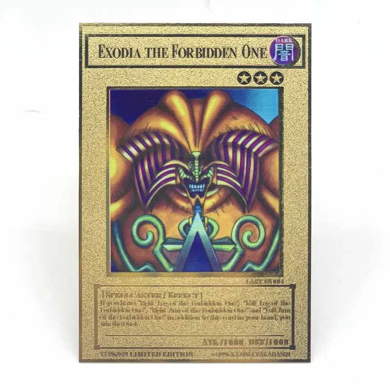 Yu-gi-oh Exodia the Forbidden One LART-EN004 Custom Metal GOLD Yugioh Card