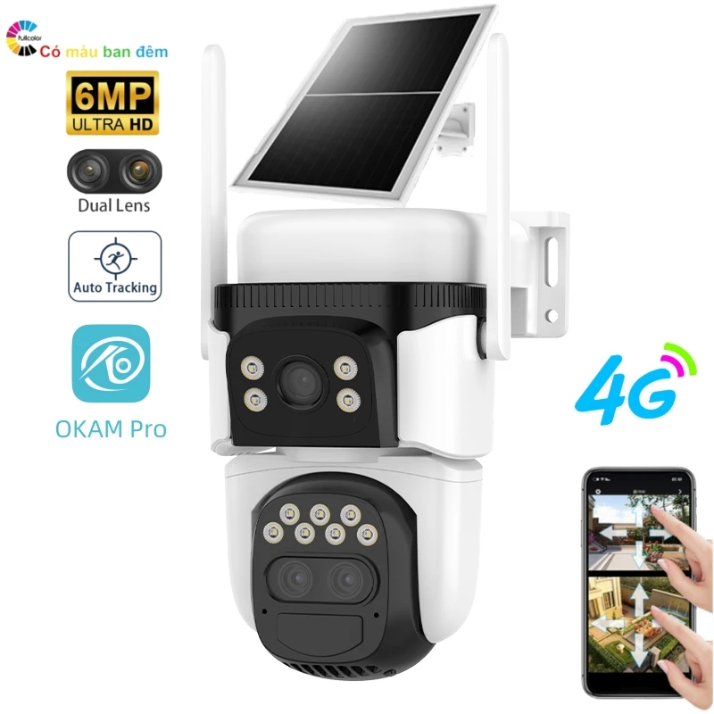 BG621TR 4G Lte Asia Solar Camera 24/7 Rainy Days Multi Lens Outdoor Security Cameras AOV  Low Power Always Online Video 10X Zoom