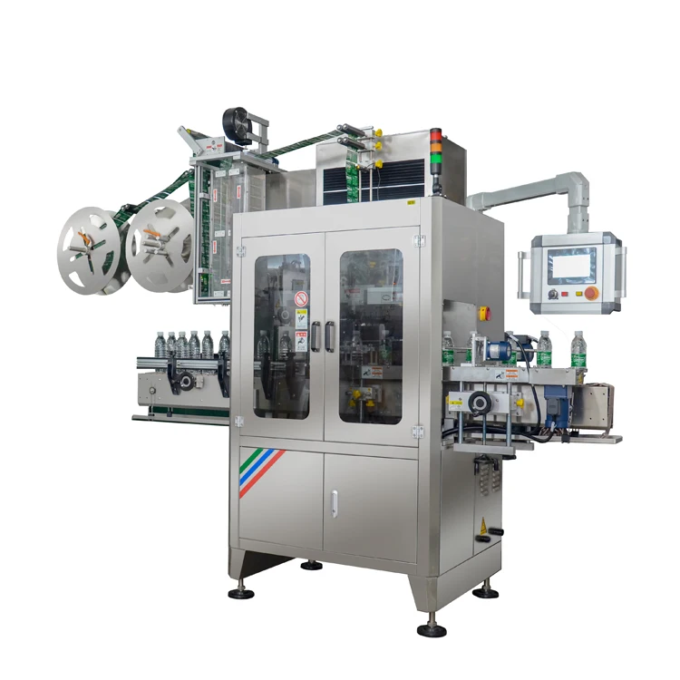 
Automatic shrink sleeve labeling machine with steam shrink tunnel and generator 