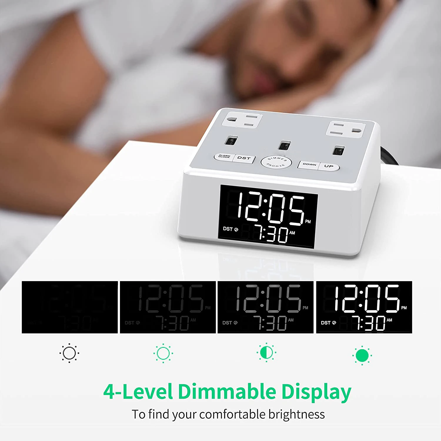 DS6 new snooze USB ports alarm clock digital
